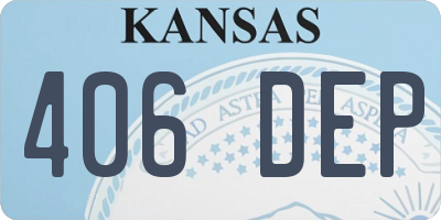 KS license plate 406DEP