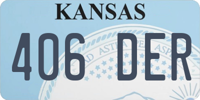 KS license plate 406DER