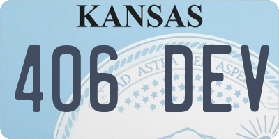 KS license plate 406DEV