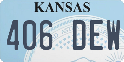 KS license plate 406DEW