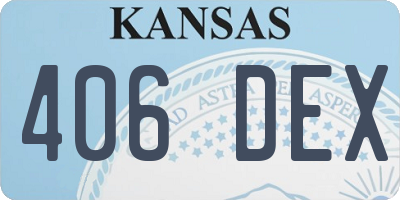 KS license plate 406DEX