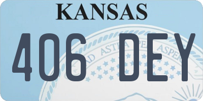 KS license plate 406DEY