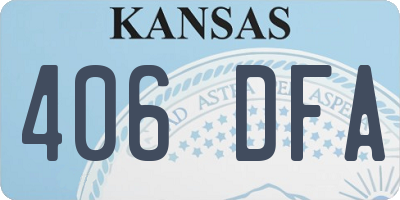 KS license plate 406DFA