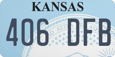 KS license plate 406DFB