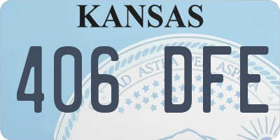 KS license plate 406DFE