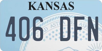 KS license plate 406DFN