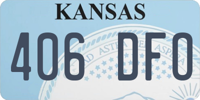 KS license plate 406DFO