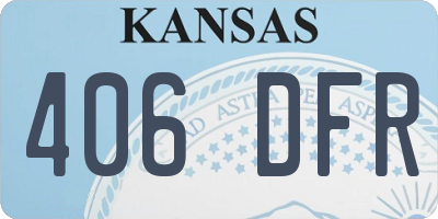 KS license plate 406DFR