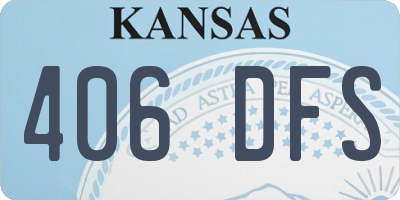 KS license plate 406DFS