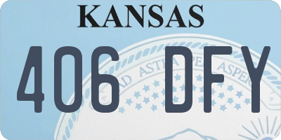 KS license plate 406DFY