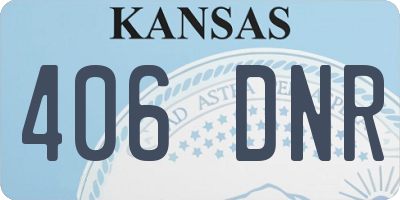 KS license plate 406DNR