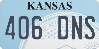 KS license plate 406DNS