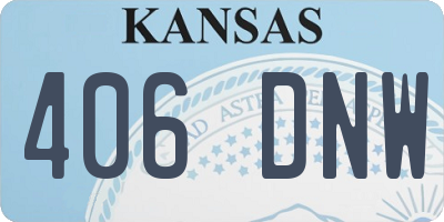 KS license plate 406DNW