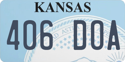KS license plate 406DOA