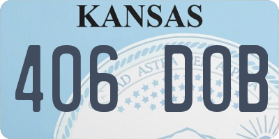 KS license plate 406DOB