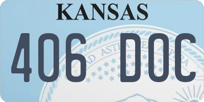 KS license plate 406DOC