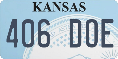 KS license plate 406DOE