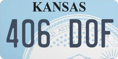 KS license plate 406DOF