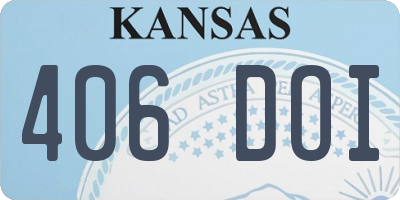 KS license plate 406DOI