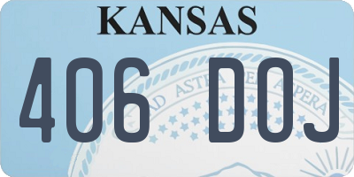 KS license plate 406DOJ