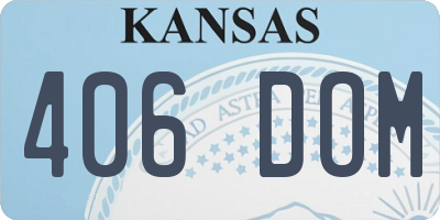 KS license plate 406DOM