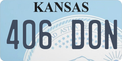 KS license plate 406DON
