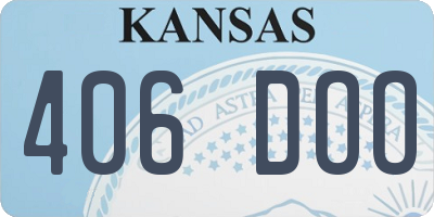 KS license plate 406DOO