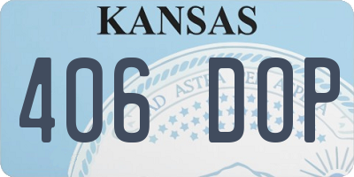 KS license plate 406DOP