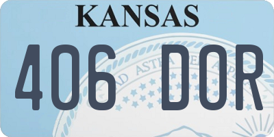 KS license plate 406DOR