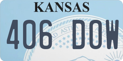 KS license plate 406DOW