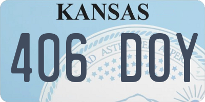 KS license plate 406DOY