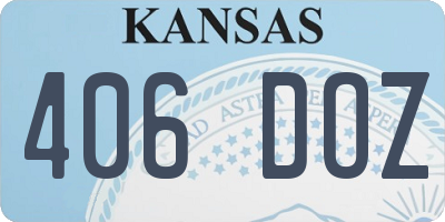 KS license plate 406DOZ