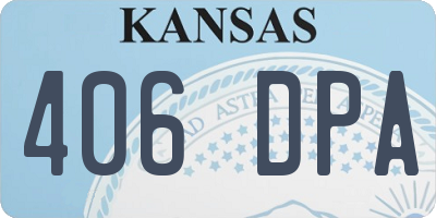 KS license plate 406DPA