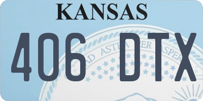 KS license plate 406DTX