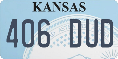 KS license plate 406DUD