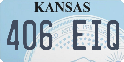 KS license plate 406EIQ