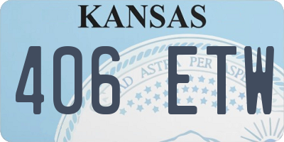 KS license plate 406ETW