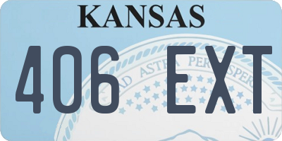 KS license plate 406EXT
