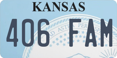KS license plate 406FAM