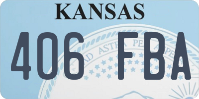 KS license plate 406FBA