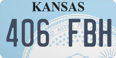 KS license plate 406FBH
