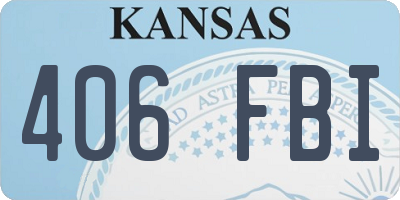 KS license plate 406FBI