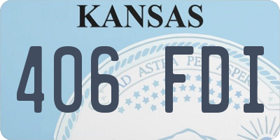 KS license plate 406FDI