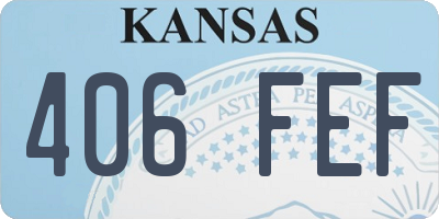 KS license plate 406FEF