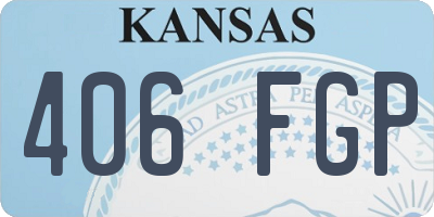 KS license plate 406FGP