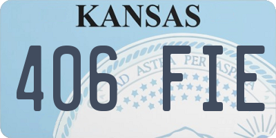 KS license plate 406FIE