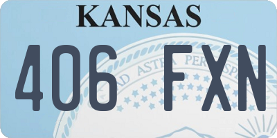 KS license plate 406FXN