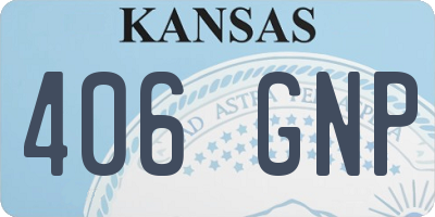 KS license plate 406GNP