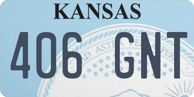 KS license plate 406GNT