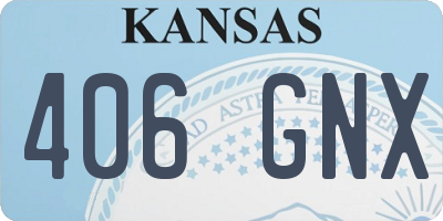KS license plate 406GNX